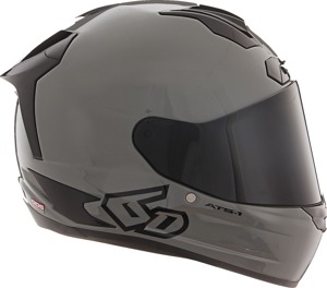 6D ATS-1R Solid Full Face Helmet XL Gloss Gray - Full face carbon helmet, XL, Gloss Gray