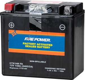 Fire Power CTX14H Factory Activated Sealed Battery - Sealed maintenance-free battery, universal fit