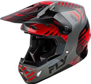 Fly Racing Formula CP Slice Helmet Grey/Red/Black MD - ECE/DOT approved lightweight helmet