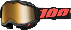 100% Accuri 2 Snow Goggle Borego True Gold Mirror Lens Adult - Dual pane snow goggle with gold mirror lens