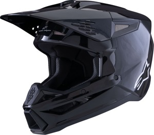Alpinestars SM3 Solid Helmet Black Gloss Medium - Gloss black SM3 helmet, size medium
