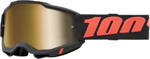 100% Accuri 2 Goggles Borego True Gold Mirror Lens Adult - Red/Black Borego goggles with gold mirror lens