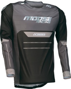 Moose Alpha One Jersey Gray Black Men's Medium - Lightweight, breathable off-road jersey in gray/black
