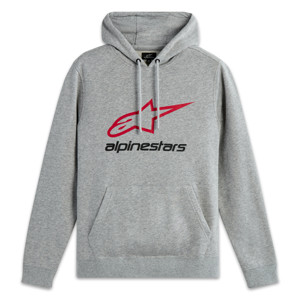 Alpinestars Always 2.0 Hoodie Grey Heather/Red/Black XL - Pullover fleece hoodie, size XL, Grey Heather/Red/Black