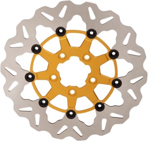 Wave Contour Floating Rear Brake Rotor Gold