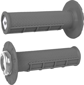 ODI Half Waffle V2.1 Lock-On Grips Graphite/Silver 7/8 in - Lock-on grips, Graphite/Silver, fits 7/8 in handlebars