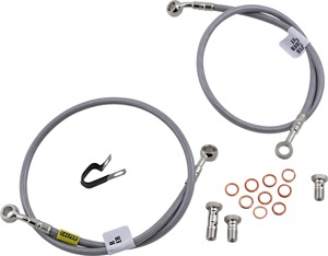 Stainless Steel Front 2-Lines Brake Line Kit - For 08-15 Kawasaki ZX10R Ninja