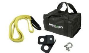 Bronco Winch Accessory Kit with Snatch Block and Recovery Strap - Includes snatch block, shackle, recovery strap