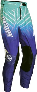 Moose Sahara Pants Men's 28 Turquoise/Black/Purple/White - Lightweight ventilated off-road pants, men's 28