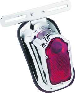 Bikers Choice Chrome Tombstone Tail Light 12V For 40-54 Big Twin Custom - Chrome tombstone tail light for 40-54 Big Twin