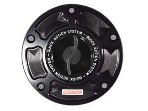 Accossato Quick-Turn Fuel Cap Black for Aprilia RSV4 - Black quick-turn fuel cap for Aprilia RSV4