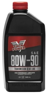Twin Power 80W90 Transmission Lube Quart Case of 12 - 80W90 gear oil, case of 12 quarts, universal