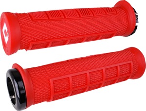 ODI Elite Pro v2.1 Lock-On Grips Black/Red Pair - Lock-on grips with ergonomic padding, Black/Red