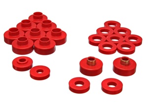 Energy Suspension Body Mounts - Red Fits Jeep CJ5-CJ7