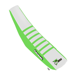 D'Cor Green/White Seat Cover w/ Green Ribs Fits 17-19 KX250F 16-18 KX450F