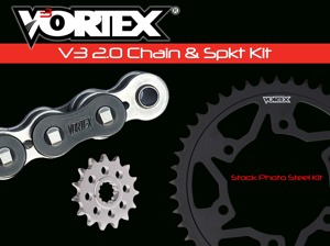 V3 Chain & Sprocket Kit Black RX Chain 520 15/47 Black Steel - For 99-00 Honda CBR600F4i