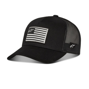 Alpinestars Flag Snapback Hat Black One Size Fits Most - Black snapback hat, one size fits most