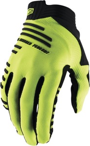 100% Men's R-Core Gloves, Flo Yellow, Size L - ATV/Motocross/Off-Road