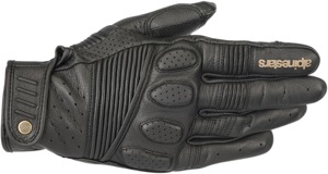 Crazy 8 Leather Motorcycle Gloves Black Large