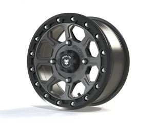 Bullite Ruler Wheel Gun Metal Black 15x7 4x137 5+2 - 15x7 Gun Metal 4x137 Wheel, 5+2 offset