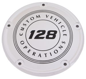 Custom Engraving 128 CVO Chrome Derby Cover For Harley M8 Softail - Chrome derby cover For Harley M8 Softail 128 CVO