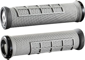 ODI Elite Flow v2.1 Lock-On Grips Gray Black Pair - Lock-on bicycle grips, gray/black, pair
