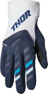 Thor Women's Spectrum Gloves Midnight/White Size S - MX gloves with padded palm & touchscreen fingers