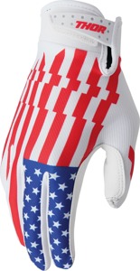 THOR LAUNCHMODE Gloves XL Blue/White/Red Men's - Men's XL gloves in Blue/White/Red