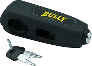BikeMaster Bully Grip Lock Black Motorcycle Security Lock - High-visibility anti-theft grip lock, black