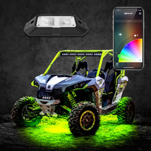 XKGLOW 4pc RGB Rock Light Kit w/ Bluetooth XKchrome App Control