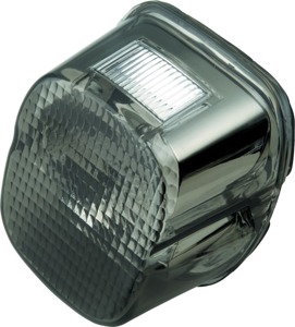Bikers Choice Laydown Smoke Taillight with License Light Facing Up - For 2003-2017 Big Twin & XL Harley-Davidson models