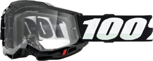100% Accuri 2 Junior Goggles Black Clear Lens Youth - Youth offroad goggles with clear lens, Black