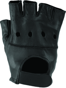 Kuryakyn Hollister Shorty Gloves Black XL Men's - Men's leather shorty gloves, black, XL