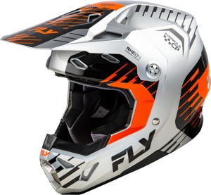 Fly Racing Formula CP Slice Helmet Grey/Orange/Black XS - ECE/DOT approved lightweight helmet