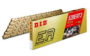 DID 520ERT3 Non-Sealed Motocross Chain Gold 114 Links - Non-sealed gold 520 chain, 114 links