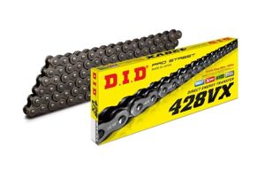 D.I.D 428VX X-Ring Chain 118 Link Natural - X-Ring sealed 428 chain, 118 links, Natural finish
