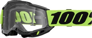 100% Accuri 2 Goggles Neon Yellow Clear Lens Adult Unisex - Premium off-road goggles with clear lens