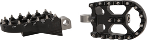 FLO Motorsports Moto Style Footpeg Set Black 2x3.125 in For Harley Davidson