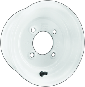 AWC Standard Steel Trailer Wheel 8x7 4 Lug White - 8x7 in. steel wheel for trailers, 4 lug, white finish