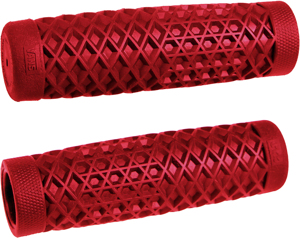 ODI Vans Grips Red 7/8 Inch Classic Waffle Motorcycle Pair - Classic Vans pattern grips in red for 7/8" bars