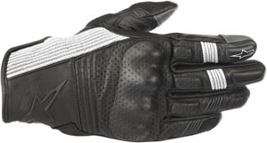 Mustang V2 Leather Motorcycle Gloves Black/White Small