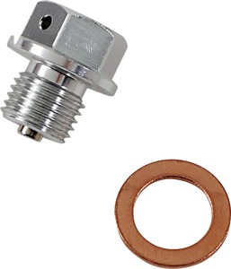 Moose Magnetic Drain Plug M12x1.25x10mm Anodized Silver Aluminum