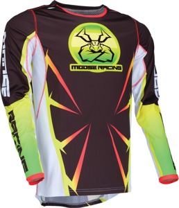 Moose Agroid Jersey 3XL Green Black Yellow White Men's Offroad - Men's 3XL Offroad Jersey in Green/Black/Yellow/White