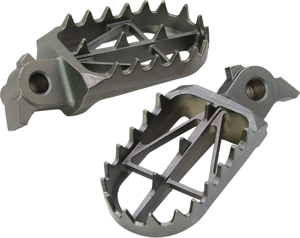 DRC Wide Footpegs Black Steel For Kawasaki KLX110 2002-2020 - Wide steel footpegs For Kawasaki KLX110 2002-2020