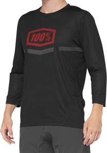100% Airmatic 3/4 Sleeve Jersey Black/Red Men's Medium - Men's 3/4 sleeve jersey, black/red, size M