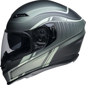 Z1R Jackal Dark Matter Helmet Matte Green/Silver L - Full face helmet with sun visor