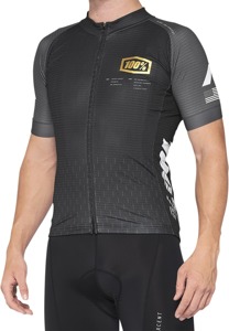 100% Exceeda Short-Sleeve Jersey Black/White Men's Size S - Moisture-wicking men's cycling jersey, Size S