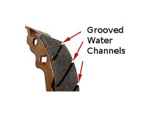 Grooved Organic Brake Shoes - Honda NX125 CH/CN250