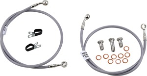 Stainless Steel Front Brake Line Kit - 2 Lines - For 10-15 Z1000 & Ninja 1000