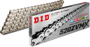 D.I.D 520ZVMX X-Ring Chain Nickel 120 Link - 120 link 520 X-ring chain, nickel finish, universal